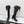 CC Big Bow Chunky Long Boots 80mm Black Cowhide 427064