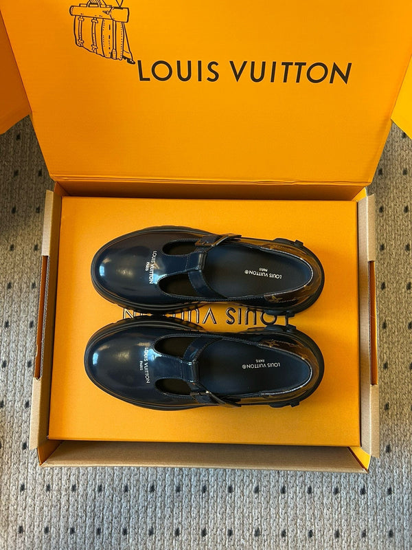 LV Squad Mary Jane 5cm Black Patent Leather 611113