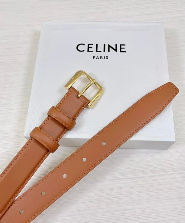 CEL Gold Western 25mm Belt Brown Cowhide 181043
