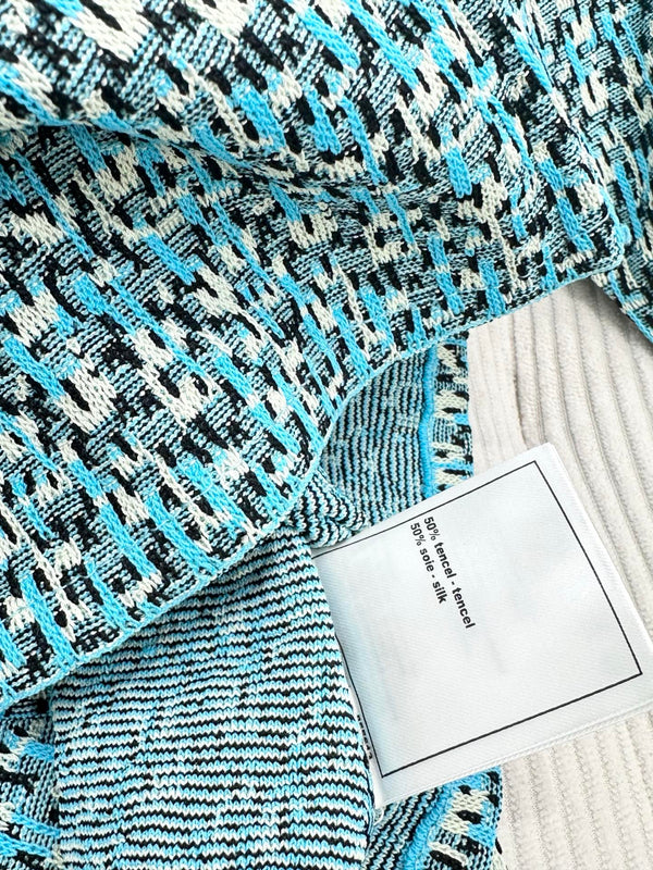 CC 26s Peacock Blue Textured Knit Cardigan 426173
