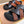 HM Men's Kazimir Sandals Black Orange Calfskin 735750