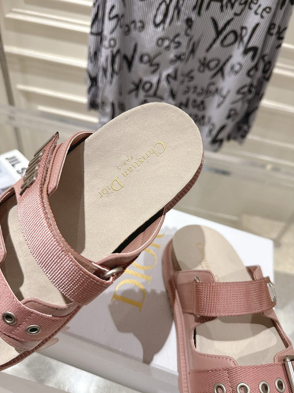 CD 26s Double-Strap Slide Sandals Pink Fabric 919014