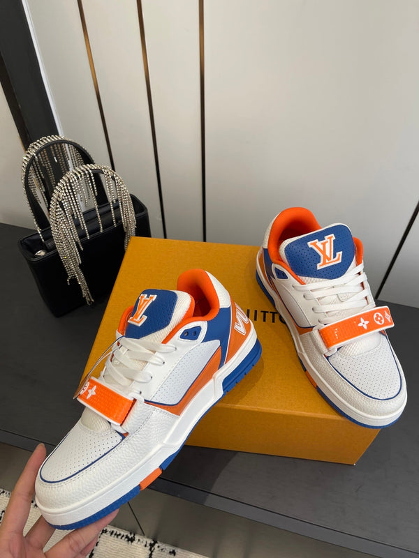 LV Tarine sneakers White and Orange Perforated Calf Leather 533501