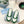 PRA DOWNTOWN PERFORATED SNEAKERS WHITE AND GREEN CALFSKIN