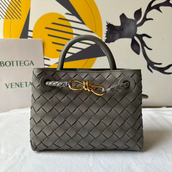 BV Small Andiamo Bag 20cm Grey Intrecciato Leather 291448