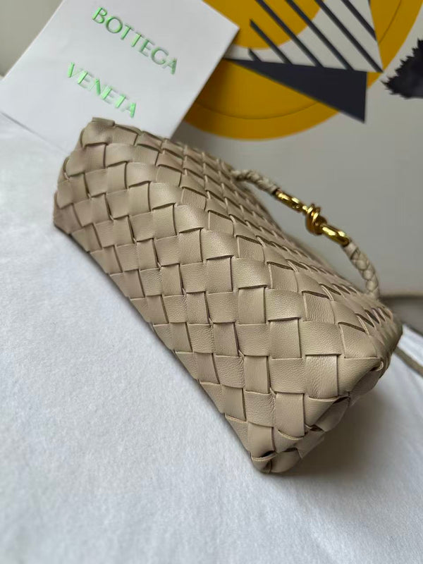 BV Small Andiamo Bag 20cm Light Taupe Intrecciato Leather 291448