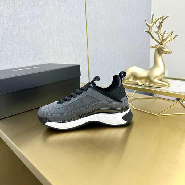 CC 26s Low-Top Chunky Sneakers Dark Grey Suede Mesh Textile 980823