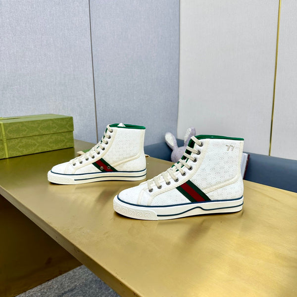 GG TENNIS 1977 HIGH-TOP TRAINER WHITE CANVAS