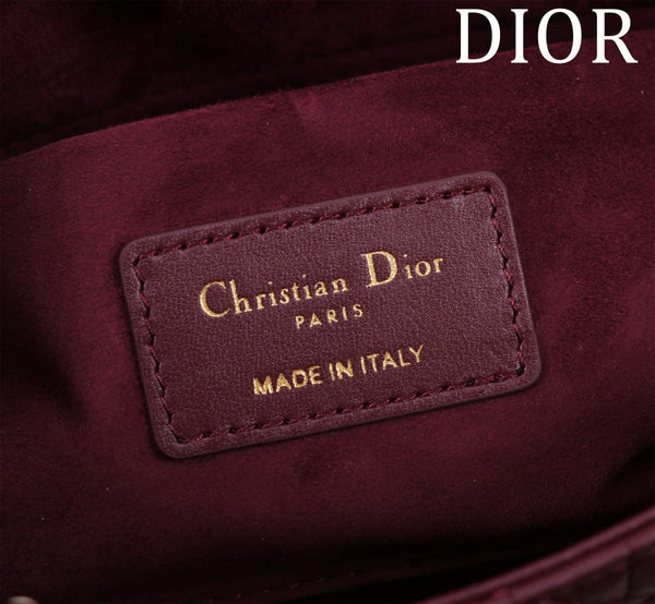 medium lady d-joy 26 burgundy lambskin