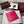 GG Fringe Scarf 90x90 Pink Colorful Silk Twill 203993
