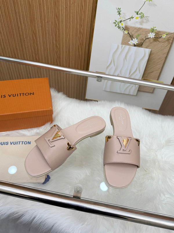 LV Mare Flat Mule Light Taupe Sheepskin