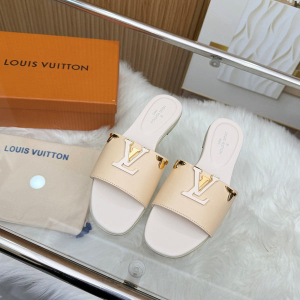 LV Mare Flat Mule Light Beige Sheepskin