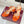 GG 26WF Chunky Heel Sandals 5cm Orange Sheepskin 632554