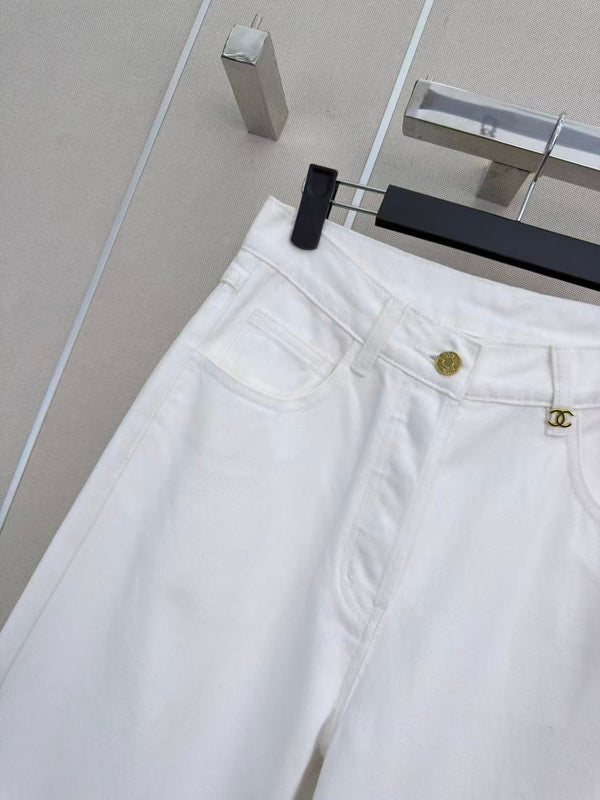 CC 26s Wide-Leg Pants White Denim 407867