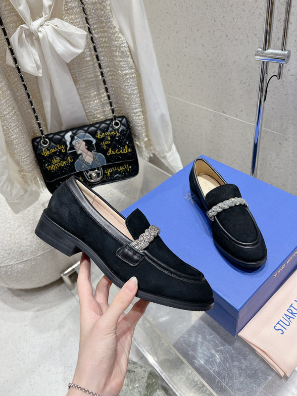 SW Palmer Highshine Loafer With Crystal Black Suede 554368