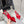DC 25 Bow Slingback Pumps 30mm Red Satin & Sheepskin 359510