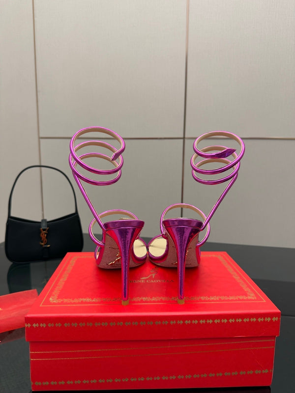 RC Sandals 9.5cm Pink Lotus Imported Metal Sheepskin 302595