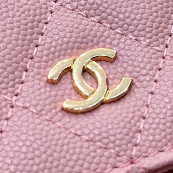 WOC 19CM LIGHT PINK CAVIAR GOLD HARDWARE