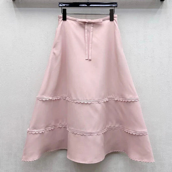 Miu 2026 Midi Skirt Pink Cotton 648501