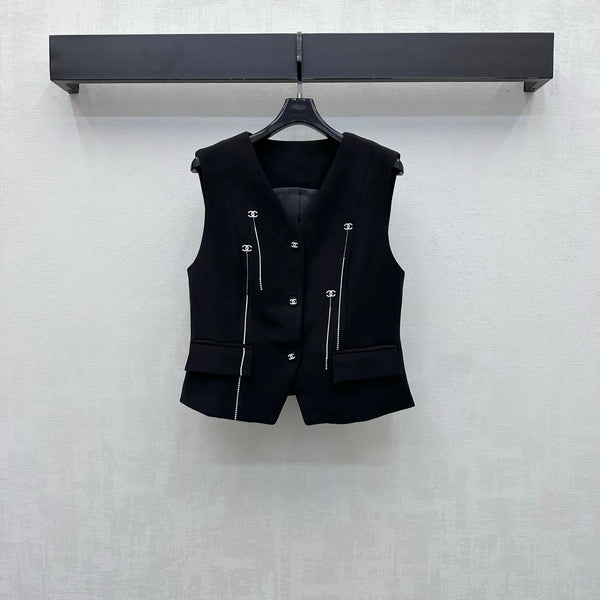 CC 26s Embroidered Vest And Trouser Suit Polyester 422613