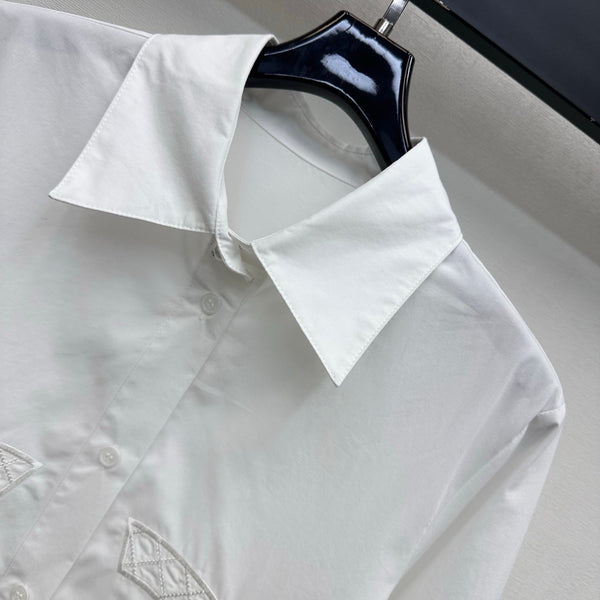 CC 26s Embroidered CC Logo Shirt White Cotton 427495