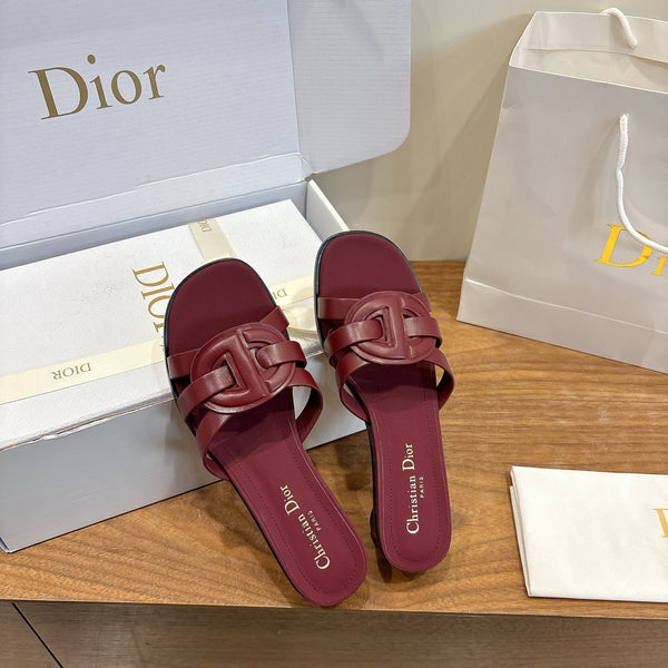CD 26s D-Club Slides 4.5cm Burgundy Calfskin 998648