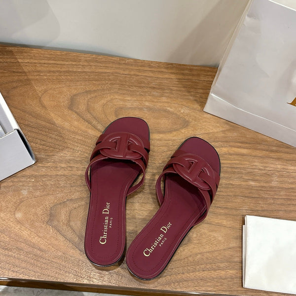 CD 26s D-Club Slides 4.5cm Burgundy Calfskin 998648