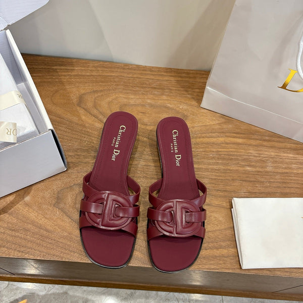 CD 26s D-Club Slides 4.5cm Burgundy Calfskin 998648
