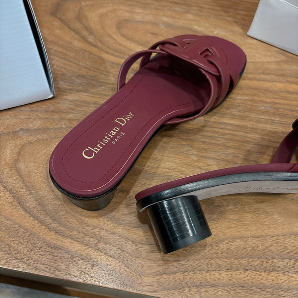 CD 26s D-Club Slides 4.5cm Burgundy Calfskin 998648