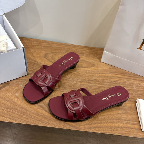 CD 26s D-Club Slides 4.5cm Burgundy Calfskin 998648