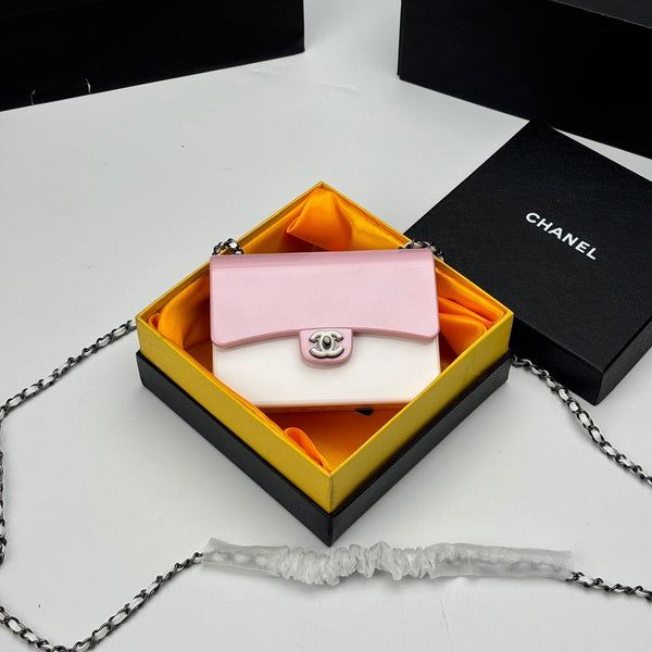 CC Evening Bag White Pink Acrylic