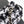 CC 25C White Black Sequin Silver Hardware