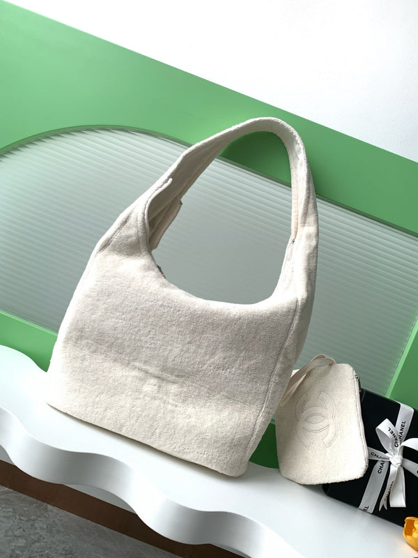 CC 25A Beach Bag 38cm Cream Cotton