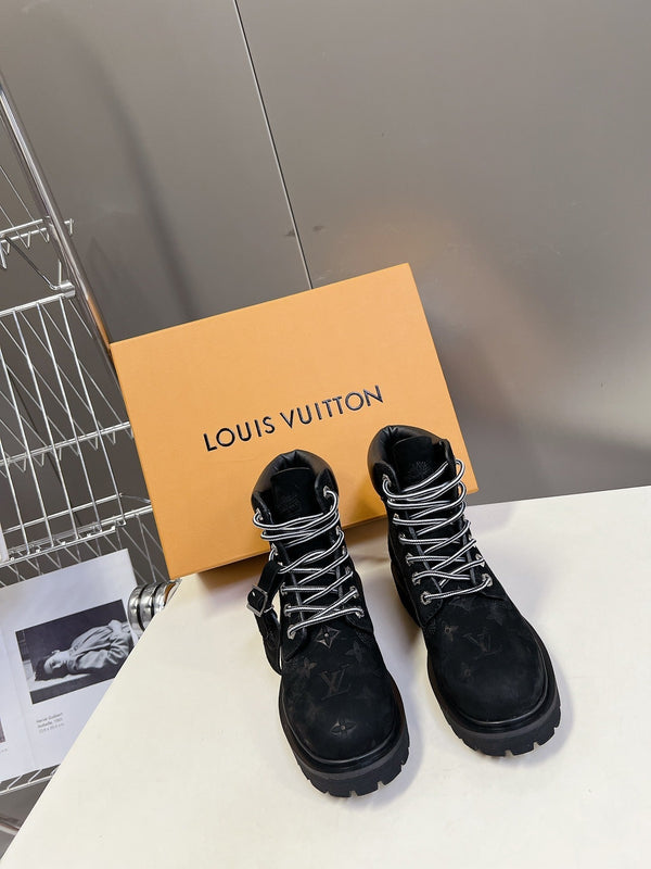 LV x Timberland 6-In Ankle Boot Black Monogram Suede