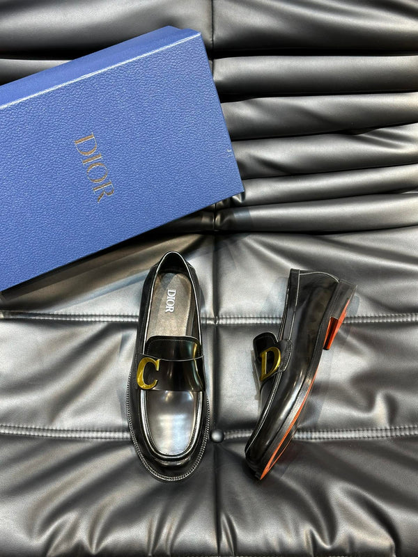 CD EXPLORER C-LETTER LOAFER BLACK CALFSKIN