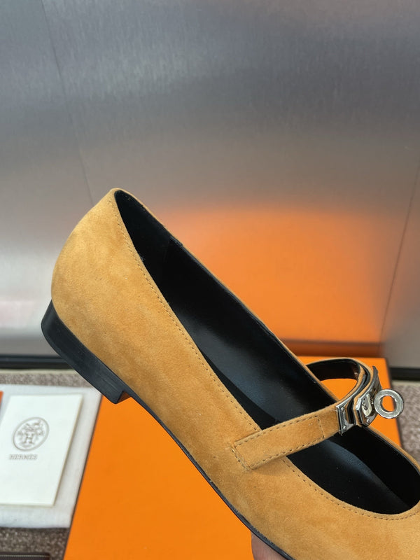 HM 25C Kelly Ballet Flat Brown Suede 208271