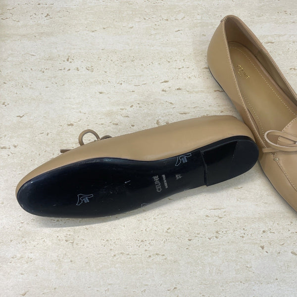 CL 26s Ballet Flats In Dark Beige Lambskin With Bow