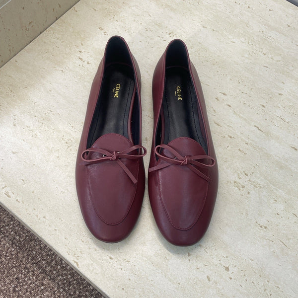 CL 26s Ballet Flats In Dark Red Lambskin With Bow
