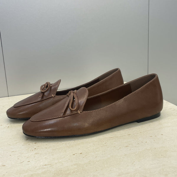 CL 26s Ballet Flats In Dark Brown Lambskin With Bow