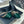 CC Square Toe Color-Blocked Mule 9cm Teal Green Horsehair Patent Leather 830460