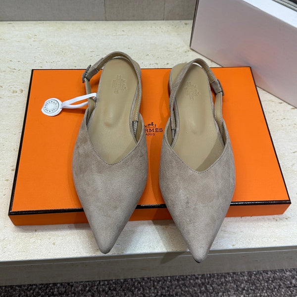HM Nicoletta Slingback Flat Khahi Suede 830182