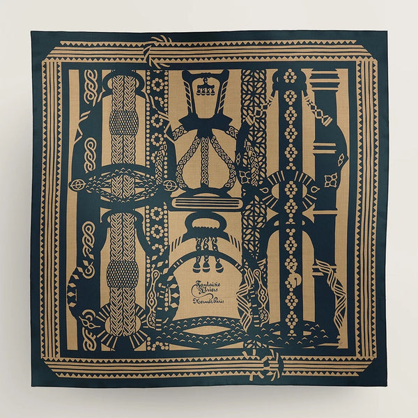 Square Scarf 140 CM Navy Blue Silk
