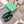 Balen 25 bow ballet flat attached rhinestones in green calfskin 184483