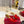HIGH MULE 60MM IN CHERRY RED SHEEPSKIN AND TRANSPARENT PVC