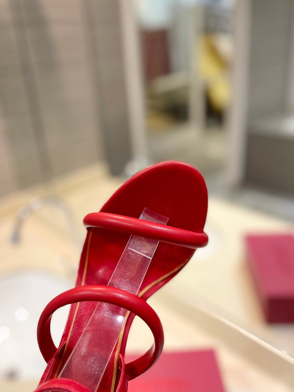 VLTN 26s Atelier Rose Sandals Red Leather 985380