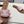 LYMPIA MULE IN TRIOMPHE JACQUARD WOOLLEN FABRIC WHITE PINK CARO