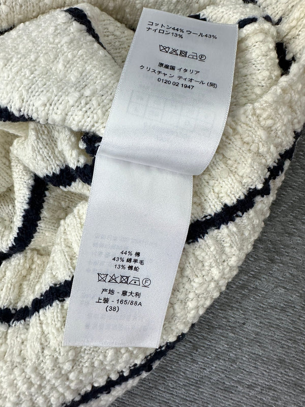 CD Marinière Twinset Striped Vest Black White Cotton Wool 345340