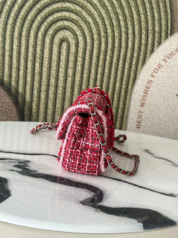 CC 2026 Mini Flap Bag Tweed Denim Leather