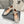 Alaila Biker Ballet Flats In Light Grey Cowhide 911442
