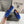 Alaila Ballet Flats In Dark Blue Velvet With Rhinestones 971996